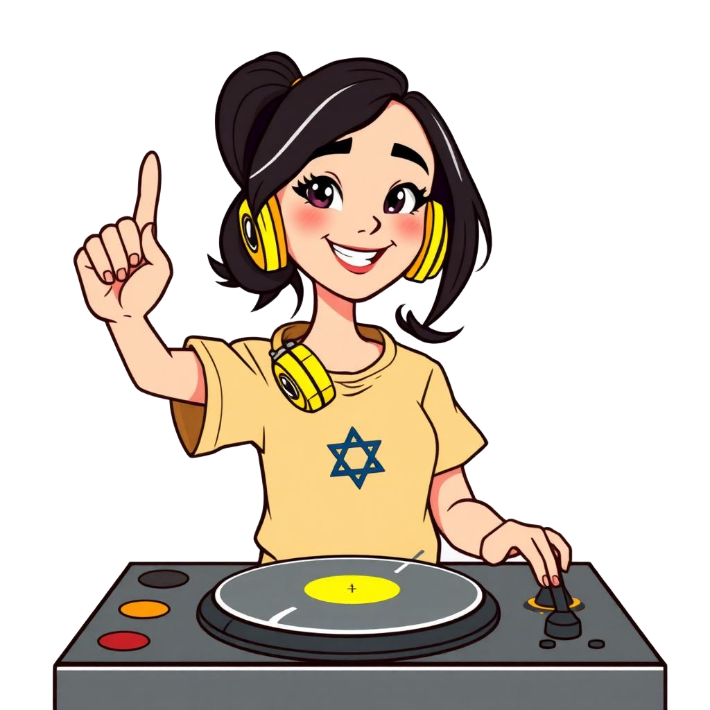 Shir-ly — a young Israeli DJ girl spinning a vinyl record